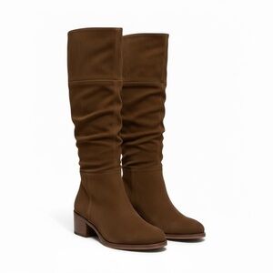 Steve Madden Gauge Brown Suede Knee High Stack Heel Boots Size 9.5 Western Boho